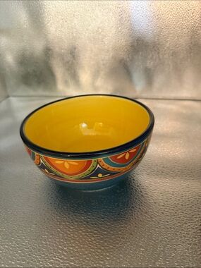 Vibrant Hand Painted Ceramic Bowl